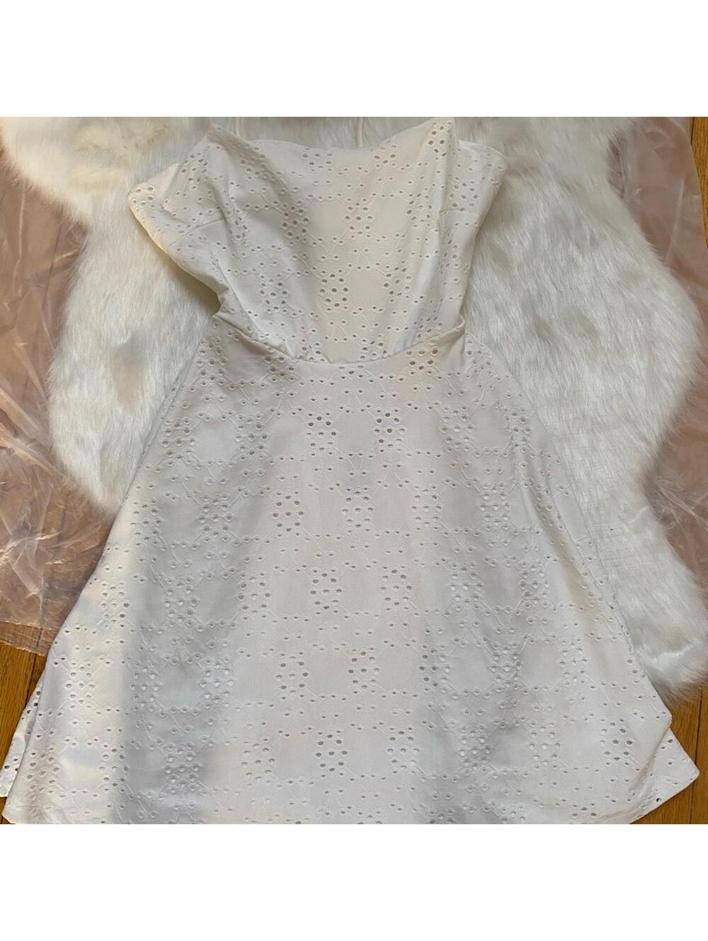 Rue21 White Asymmetrical A-Line Midi Dress Small